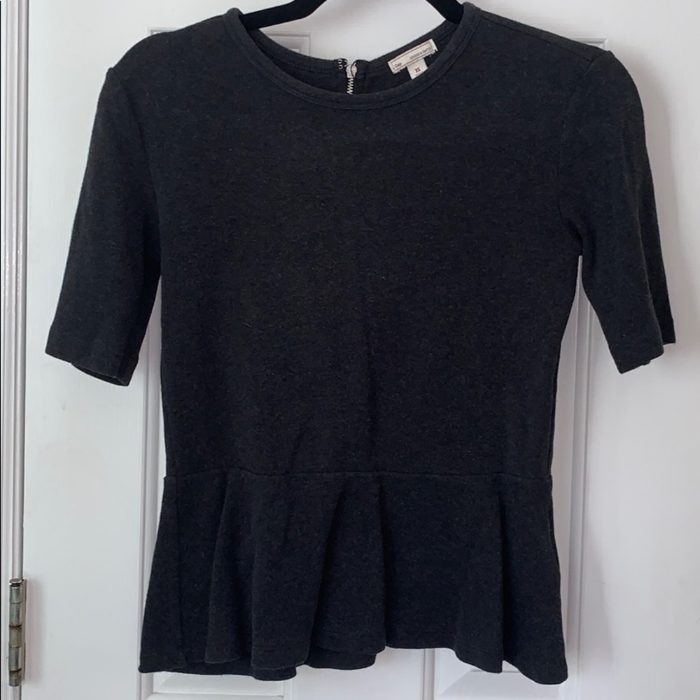 Charcoal peplum top